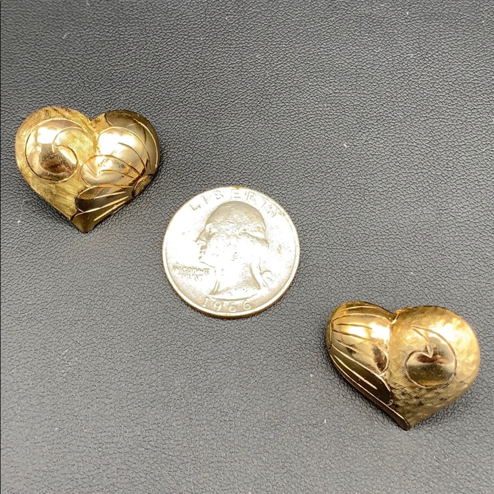 Gold over Silver 1 inch Puffy Hearts $65